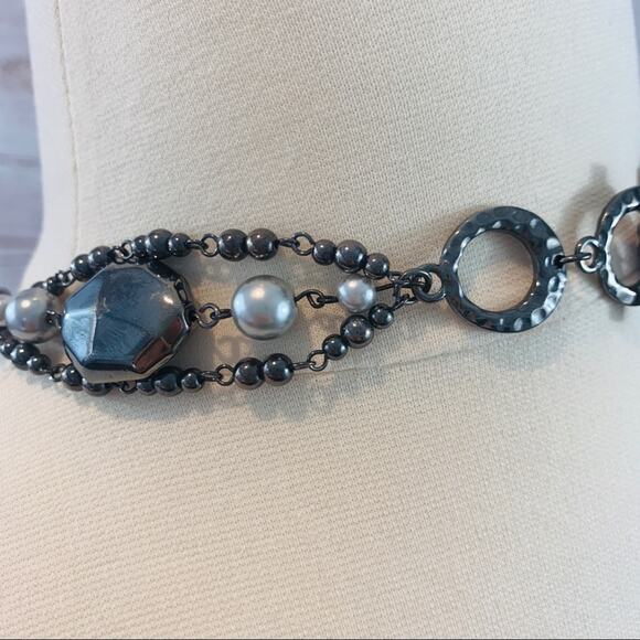 Shiny silver dark silver beads multi strand - Picture 6 of 9